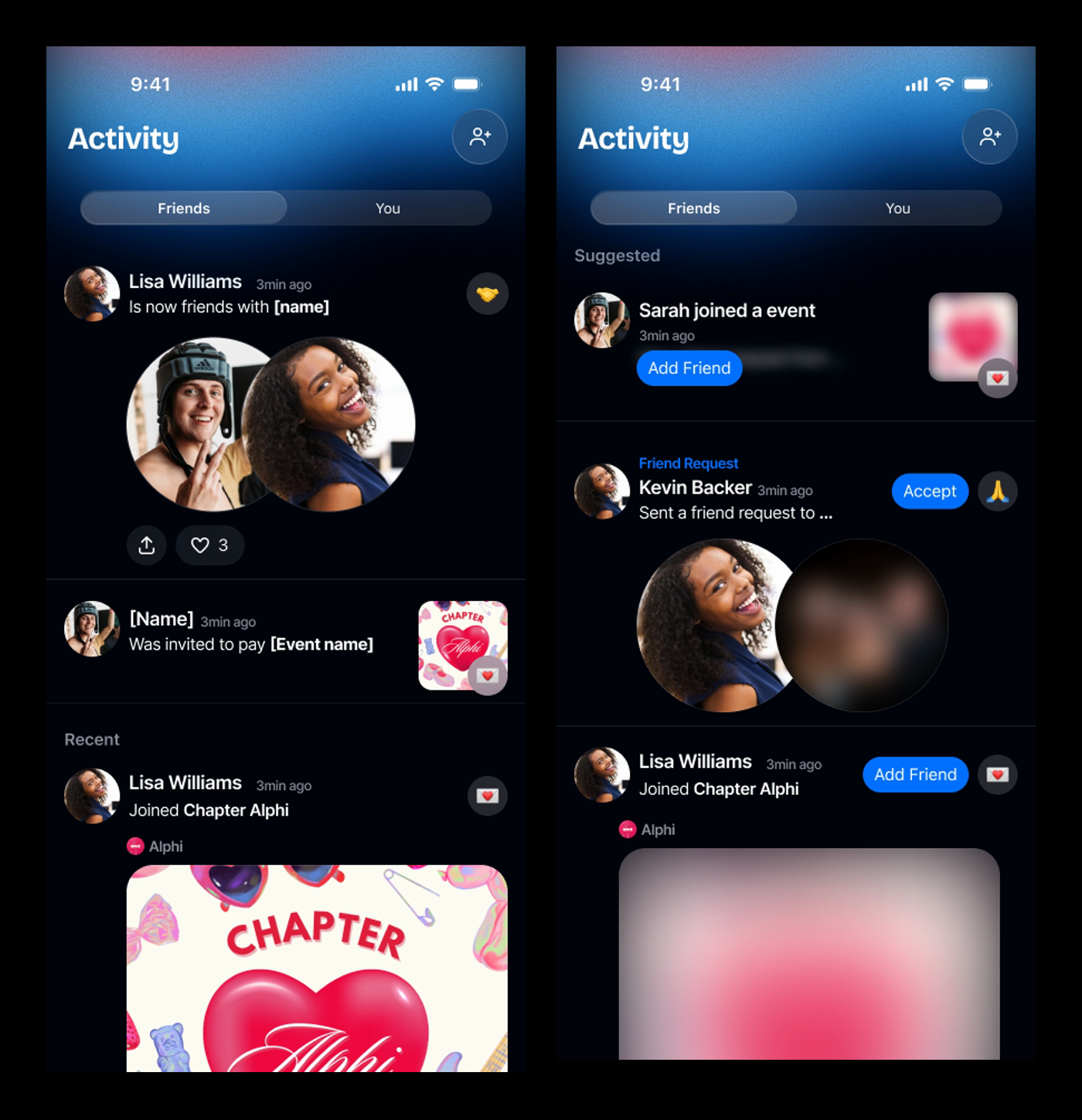 DoorList Friends Activity feed and suggested social connections