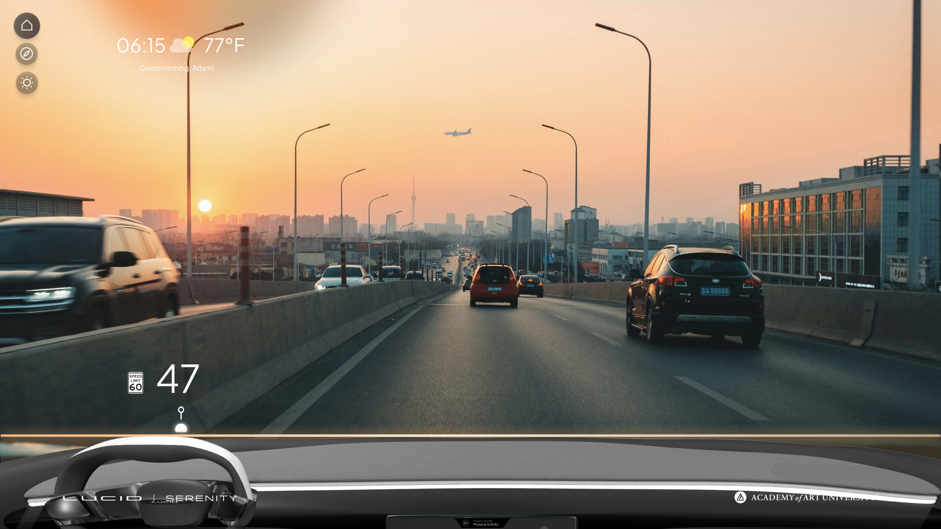 Lucid Serenity windshield interface concept
