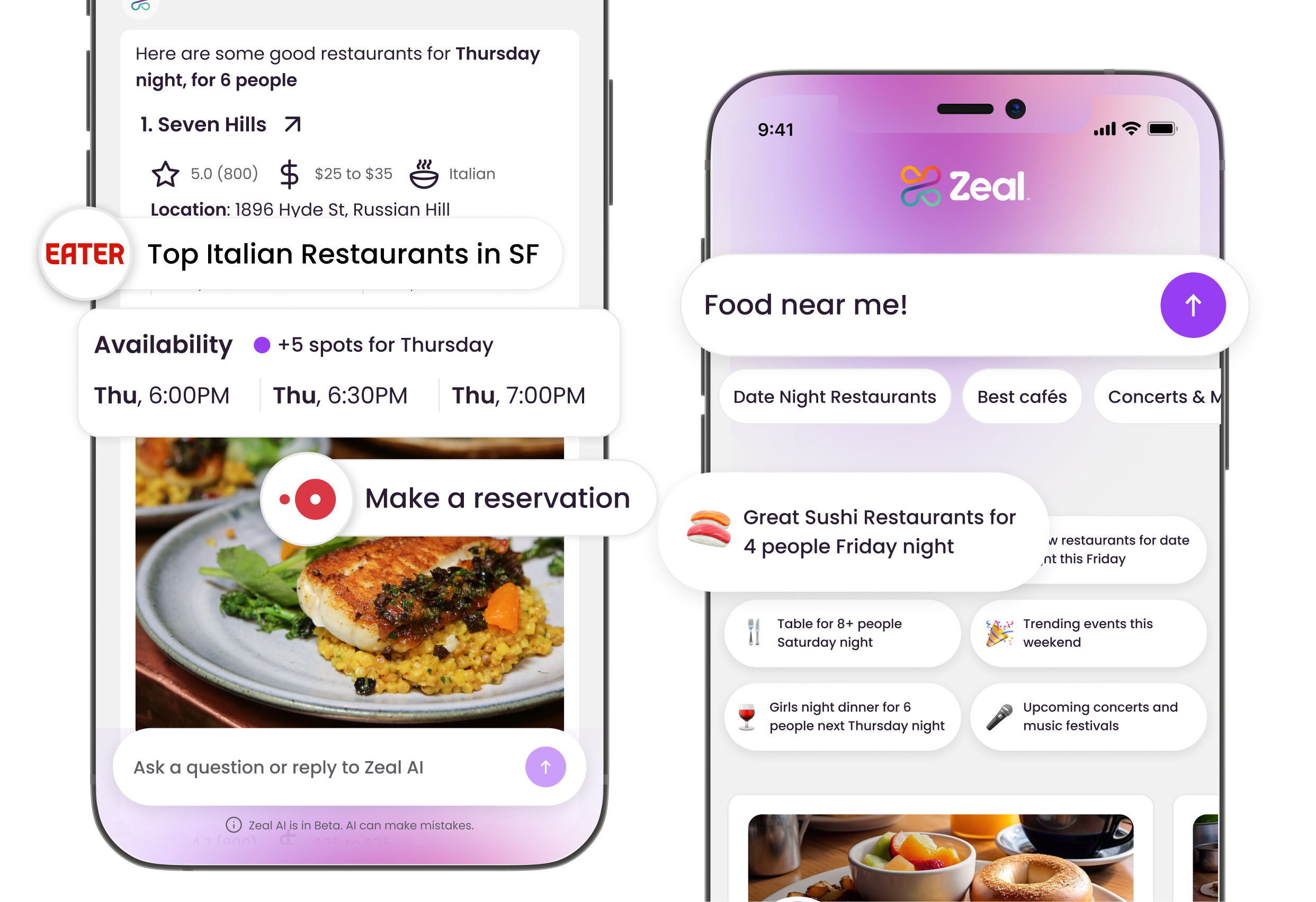Restaurant discovery interface